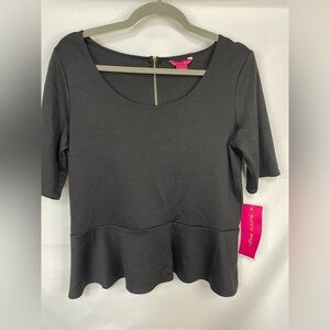 Sunny Leigh NWT black peplum blouse.